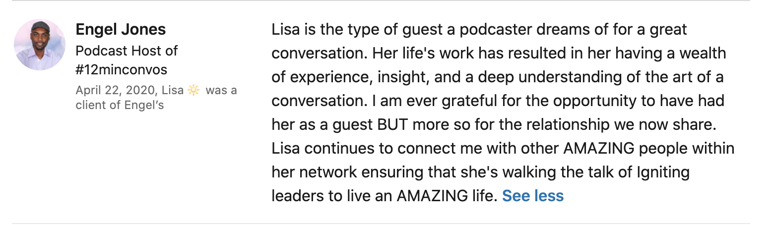 Engel Jones _ Speaking Page (12 min convo Podcast)